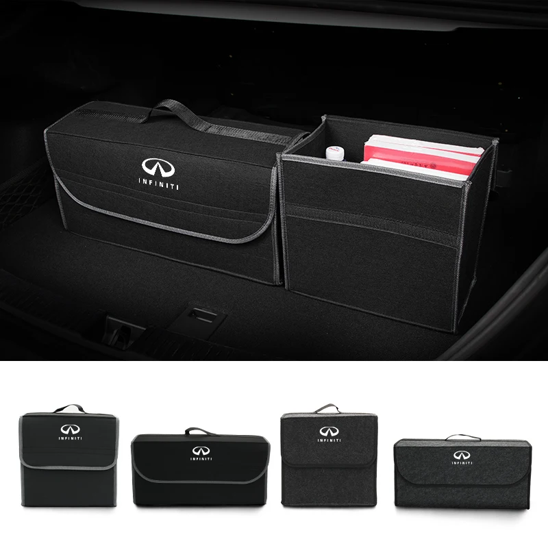 

Felt Car Trunk Organizer Box Car Storage Bag Storage Organizer Tool For Infiniti Q50 FX35 Q30 G37 Q70 QX70 G35 Q60 QX50 QX60 QX8