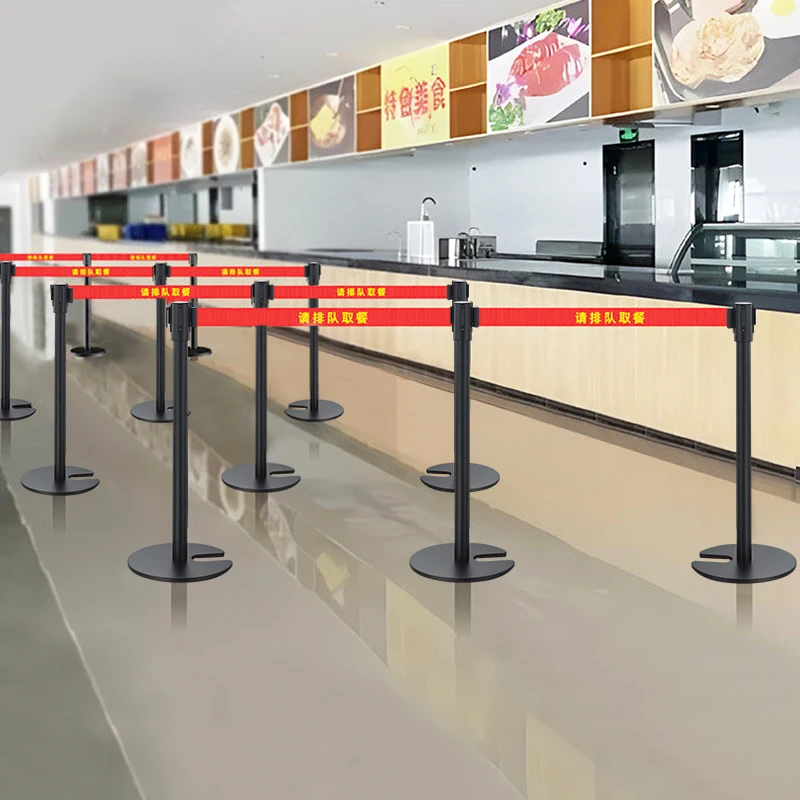 Airport one-meter line railing Stackable telescopic belt Isolation belt Railing base Cordon queuing bar Stainless steel base