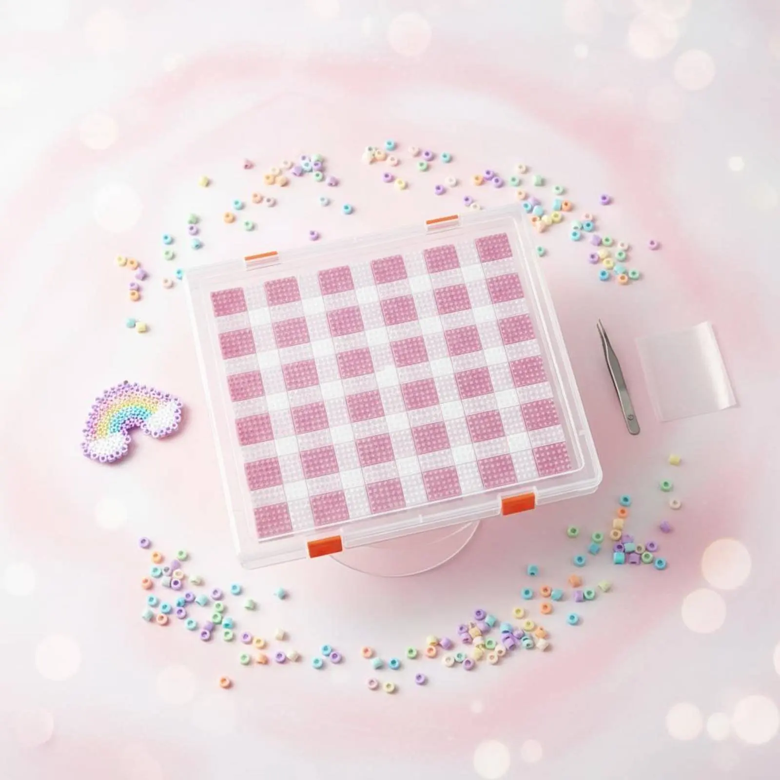 

Bead Board Box Anti-Spill Bead Storage Box Hinged Lid Container Clear Plastic Lightweight