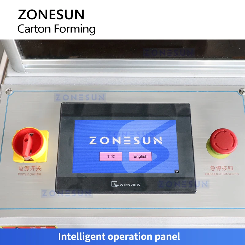 ZONESUN ZS-CF50H Automatische Wellpappe-Kartonhülle, zusammenklappbarer Boden, Versiegelungskarton, Erektor, Papierbox, Öffnungs- und Erektionsmaschine