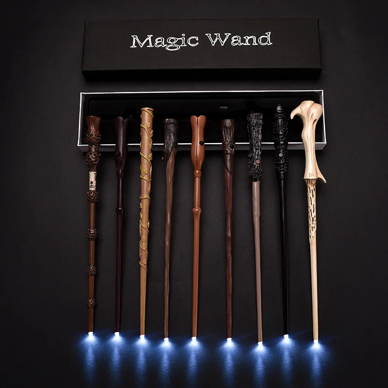 20 Styles Harry Potter Glowing Wand Role-Play Toys Dumbledore Six Ball Staff Lord Voldemort Eagle Hook Wand Cosplay Magic Wand