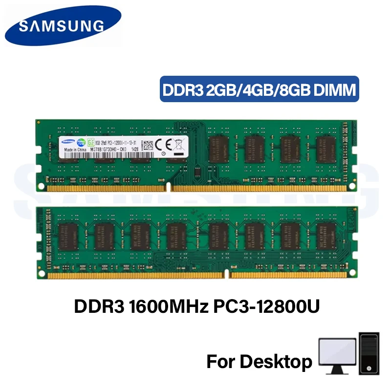 Samsung DDR3 DDR3L RAM 8GB 4GB 2GB 1600MHz Desktop Memory PC3-12800U DIMM 240Pins 1.5V 1.35V Memoria RAM DDR3