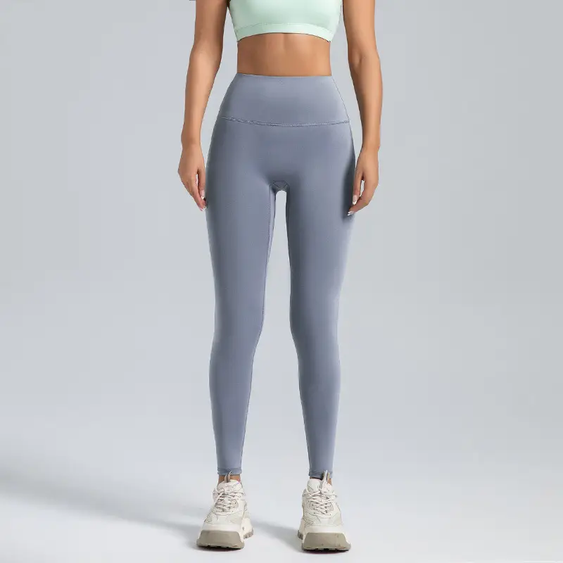 Black Leggings for Women with No T-line High-waisted Hip Lift Yoga Pants with Abdominal Compression and Nude Running Leggings - 4