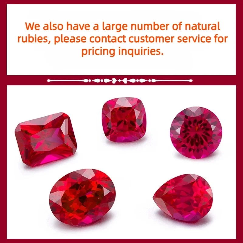 Grc Certified Created Ruby Jewelry Pigeon Blood Ruby Lab Grown Gemstone for Ring Loose Diamond Wholesale & Customization