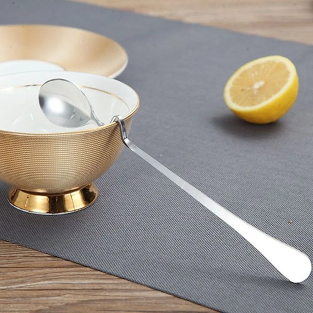 Originality Stainless Steel Teaspoon Curved Handle Long Handled Stirring Spoon Twist Hanging Cup Spoon