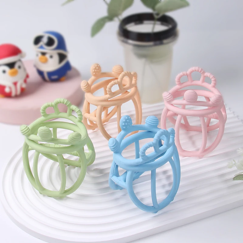 

1 Pcs Baby Teether Toys 0 To 12 Months Training Grip Strength Baby Chewing Toy Crown Newborn Health Molar Chewing Accessories