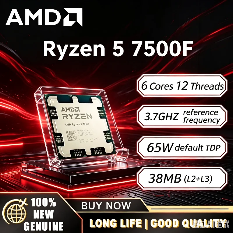 100% Brand New Original R5 7500F Processor AMD Ryzen 5 7500F 6‑Core 12‑Thread L3 32M DDR5 3.7GHz 5NM AM5 65W Desktop Chip