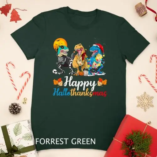 Halloween Thanksgiving Christmas Happy HalloThanksMas Unisex T-shirt