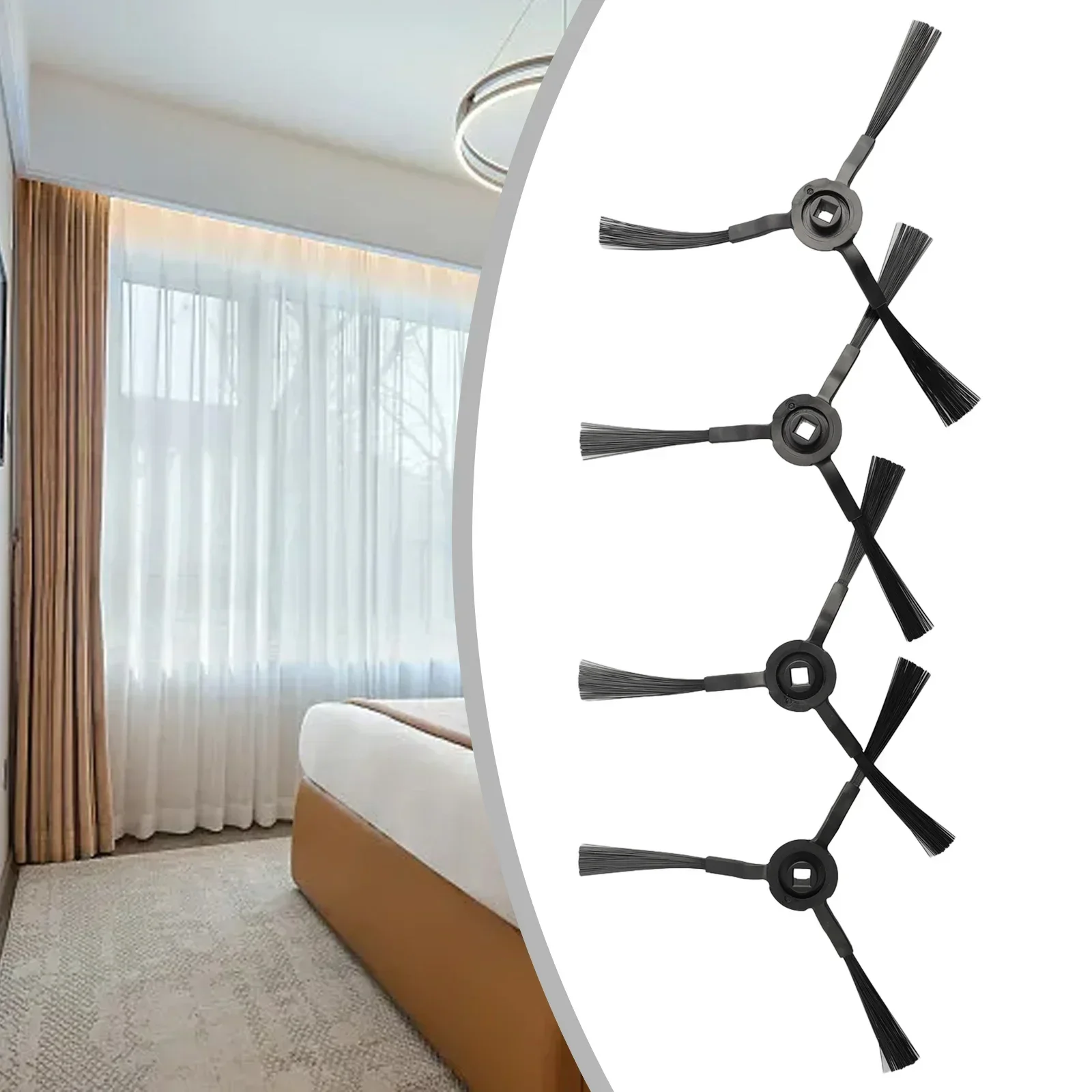 4 قطعة فرش جانبية لـ RoboVac L35/L35 +/LR30 Hybird + قطع غيار المكنسة الكهربائية استبدال الملحقات