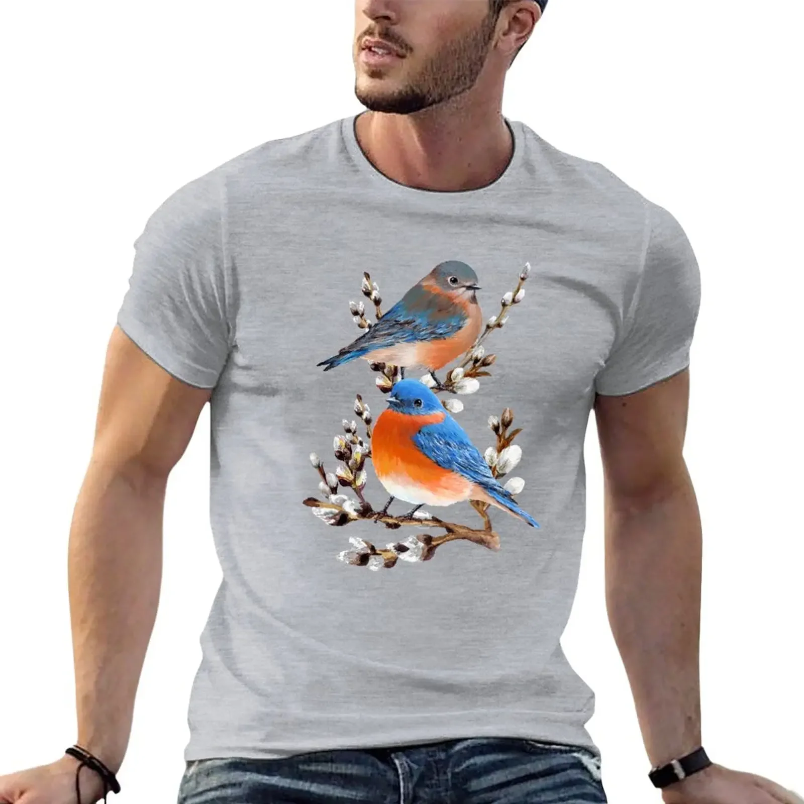 Eastern Bluebird Couple T-Shirt blanks aesthetic clothes mens graphic t-shirts funny