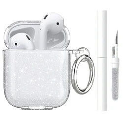 Suitable For AirPods 4 Protective Case With Transparent Pink Glitter With Shiny With Keychain Gor AirPods Pro2 3 Man And Girls