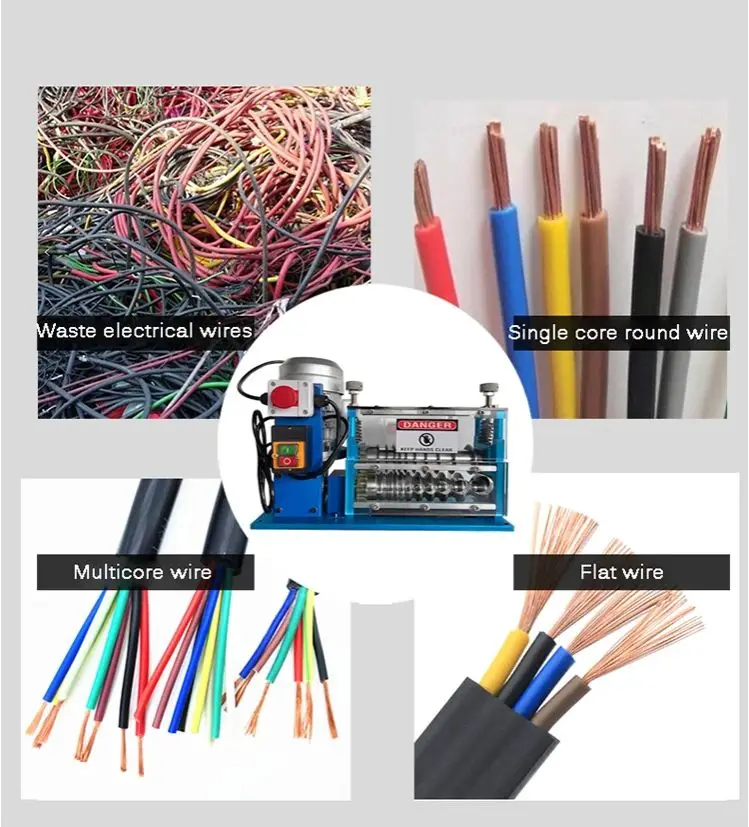 

370W 750W Electric Wire Stripping Machine 1.5-38mm Cable Stripper Copper Peeler For Copper Aluminum Wire Recovery