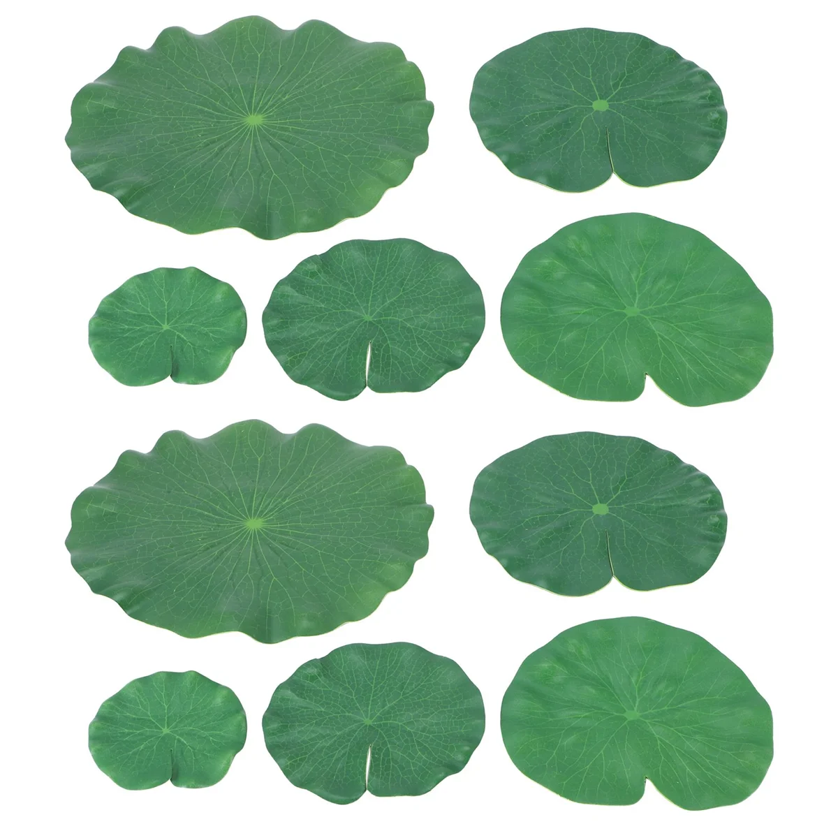 10 Pieces 5 Kinds Artificial Floating Foam Lotus Leaves Lily Pads Artificial Foliage Pond Decor for Pool Aquarium Decor