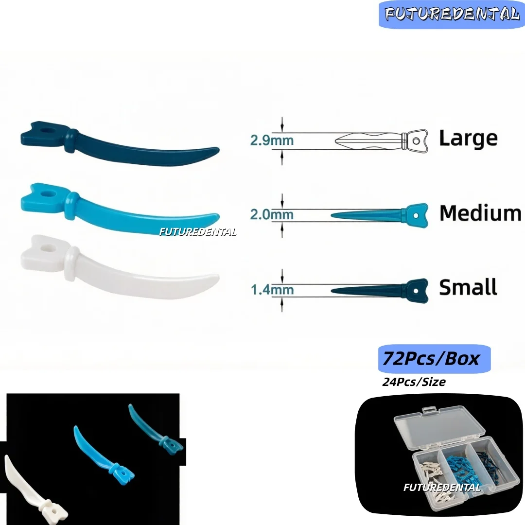 Wedges Tooth Gap Wedge Dental Wedges Blue White, Tooth Separators for Restorative Dentistry Dental Supplies Disposable 72Pcs/BoX