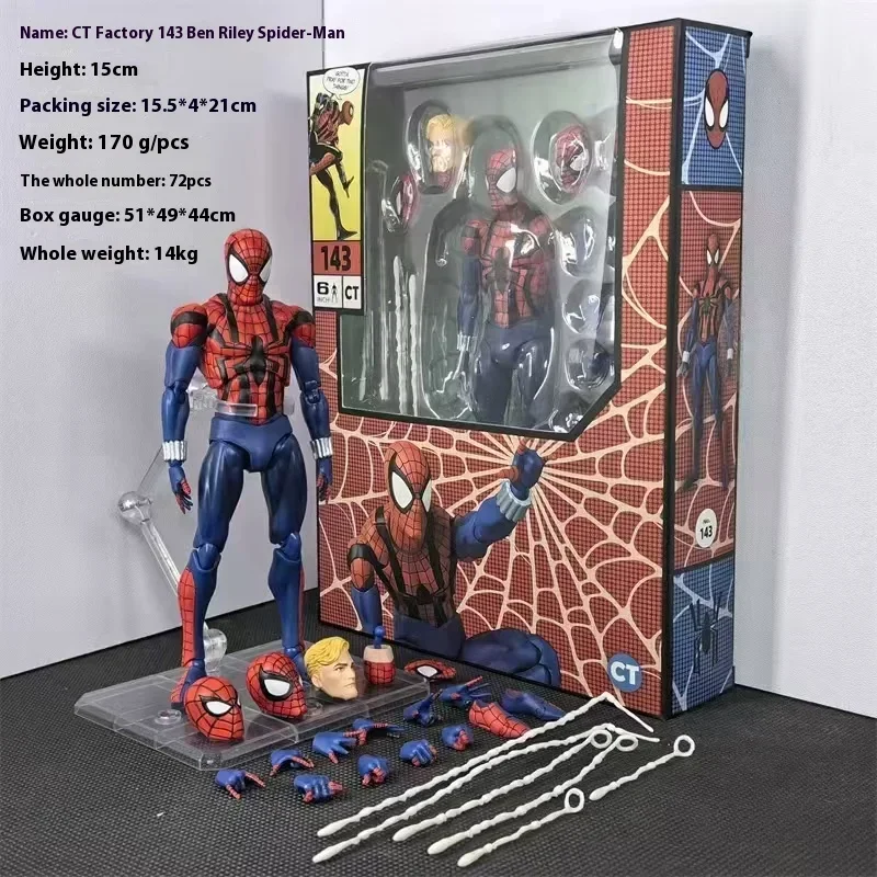 In Stock CT Toys Spiderman Mafex 143 Figure Ben Reilly Comic Ver Action Figure Ultimate Spider-Man Across The Spider-Verse Toys