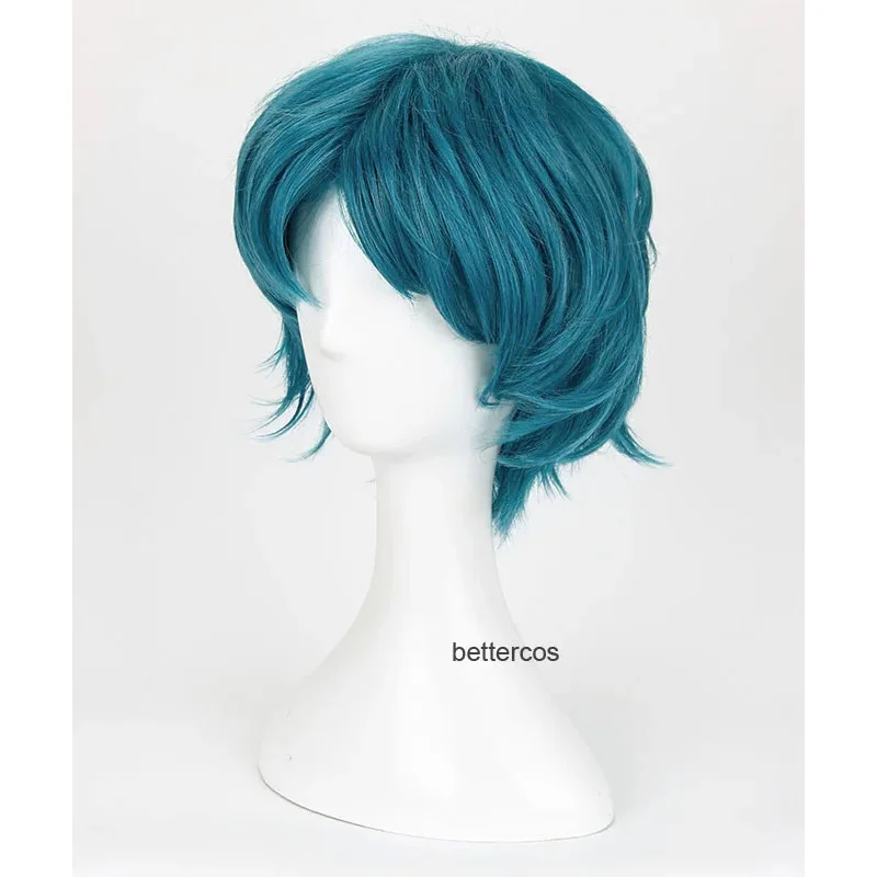 

Sailor Mercury Mizuno Ami Cosplay Short Styled Cyan Blue Color Heat Resistant Synthetic Hair Wigs + Wig Cap