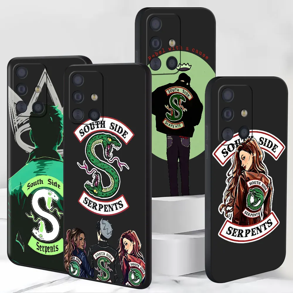 Black TPU Case for Samsung Galaxy A17 A15 A16 A14 A11 A27 A25 A55 A54 A13 A33 A52 A21s Phone Cover Riverdale Southside Serpent