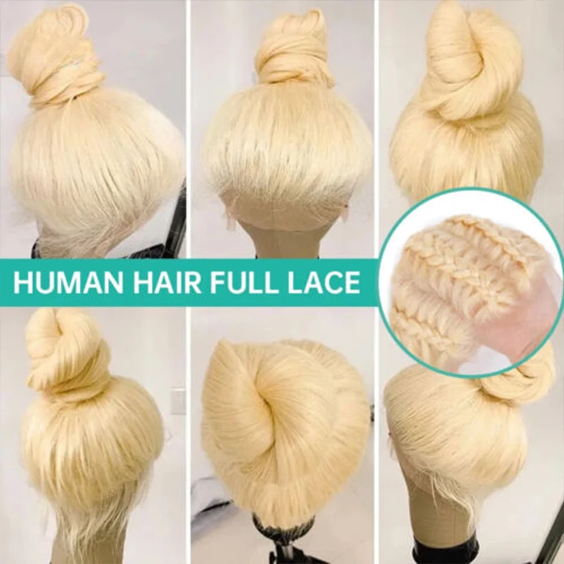 Peluca de cabello humano liso con encaje Frontal para mujer, pelo indio sin procesar, con densidad de 180%, color rubio miel, Hd