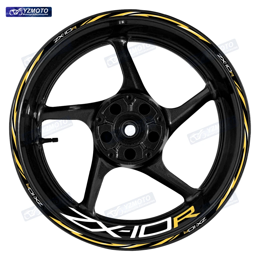ZX-10R ZX10R ZX 10R 오토바이 17 인치 전면 및 후면 휠 스트라이프 스티커 휠 데칼 장식 반사 림 스티커