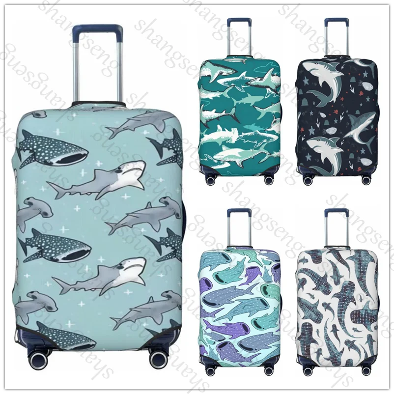 Cartoon Shark Travel suitcase protective case, suitcase cover, elastic protection, washable Luggage cover, 18-32 in