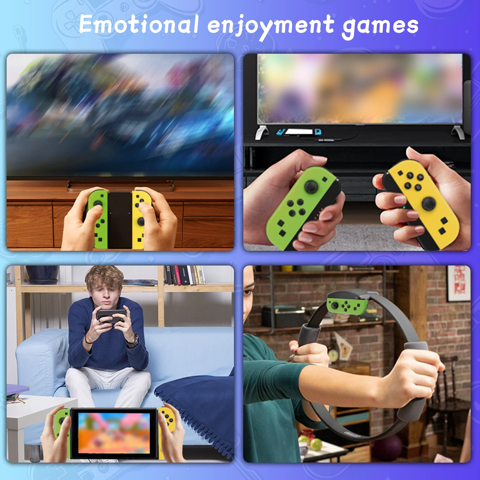 Für Nintendo Switch/iOS/Android/PC Wireless Controller, Turbo Vibration Wake-up Griff für BT Video Game Controller