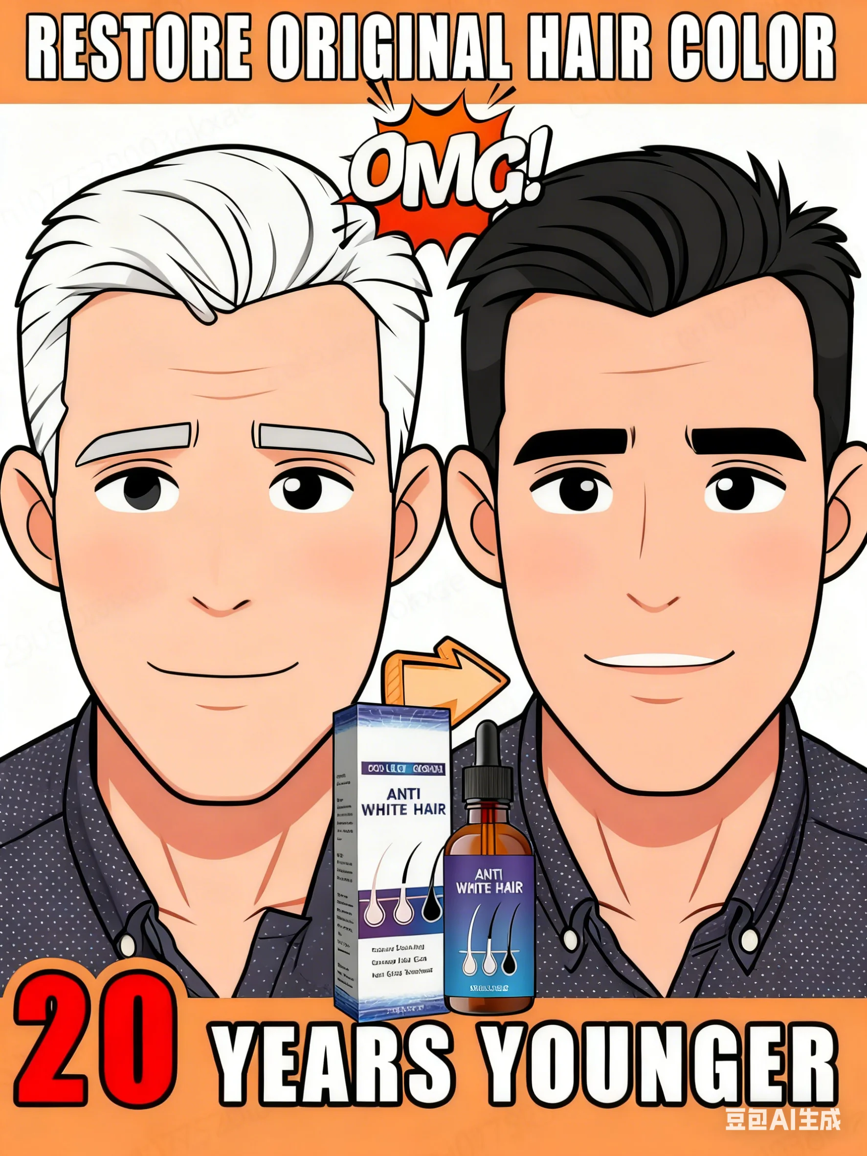 

3nd White To Black Serum Remedy Repair White & Darkening Hair Natural Anti Gray Hair Serum Nourishing Hair Care