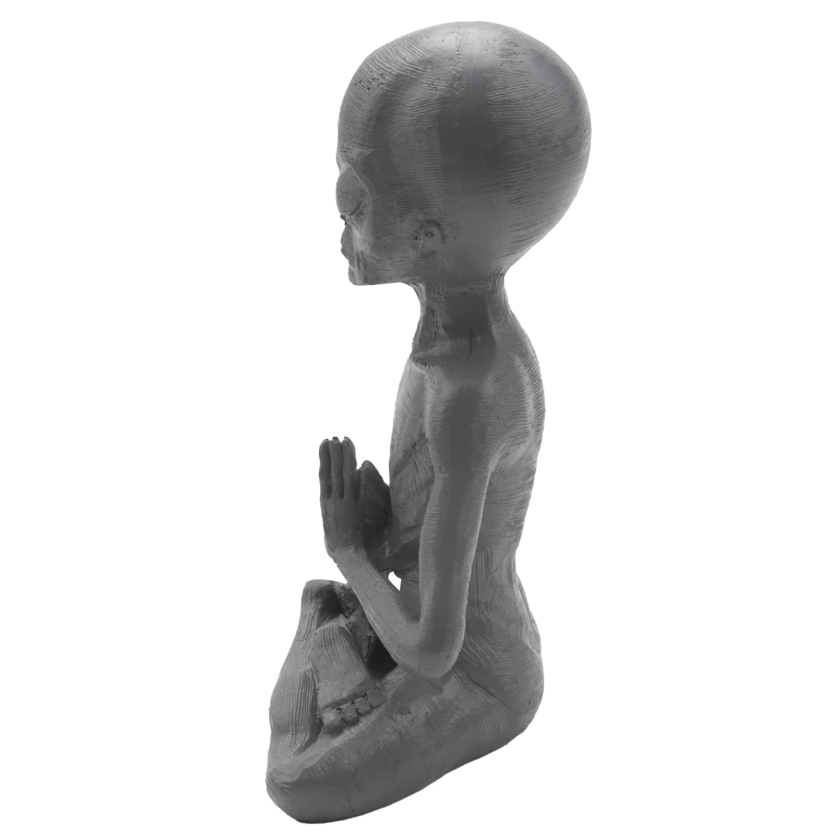 Witchcraft Meditation Alien Statue Mini Resin Ornament Alien Garden Home Office Yard Art Decor for Indoor Outdoor