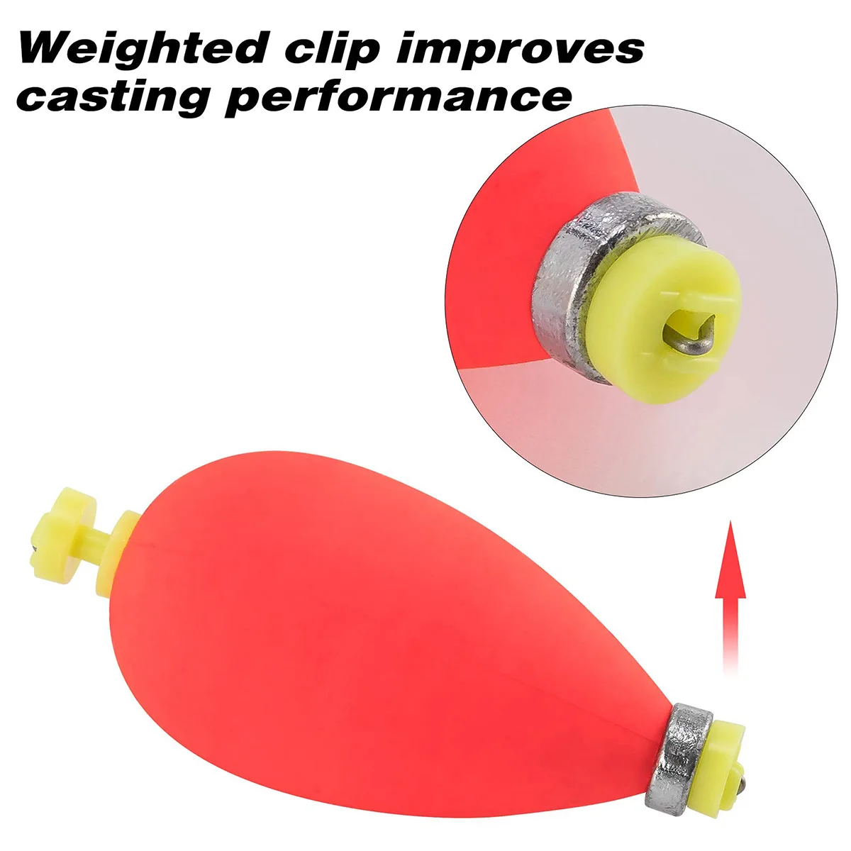 Angeln Bobbers Schwimmer Set Schaumstoff Snap on Float Gewichtete Bobbers Angeln Push Button Snap-on Bobbers Frühling Oval Sortiment – Detail 4