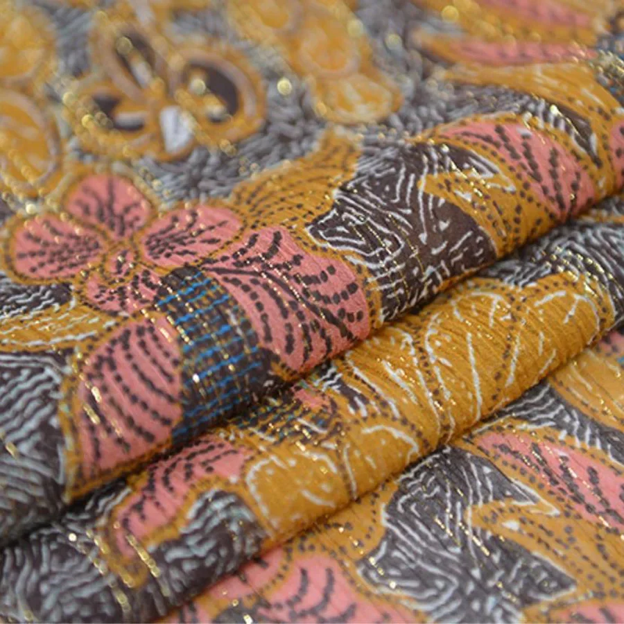 Seide Baumwolle Paisley Lurex Stoff für Kleid Kunst Design Rock Nähen Kleidung Metallic-Material