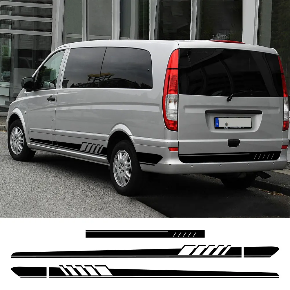 3Pcs Car Stickers For Mercedes Benz Vito V Class Viano W638 W639 W447 Marco Polo EQV Camper Van Vinyl Decals Tuning Accessories