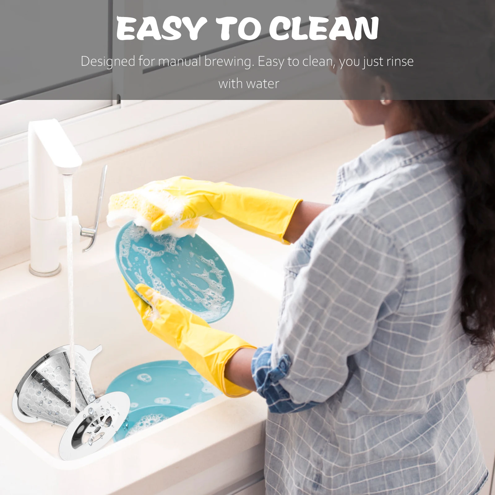 

Stainless Steel Coffee Filter 600 Mesh 304 Grade Silver Fine Portable Dripper Coffee Maker Funnel Easy Clean Manual