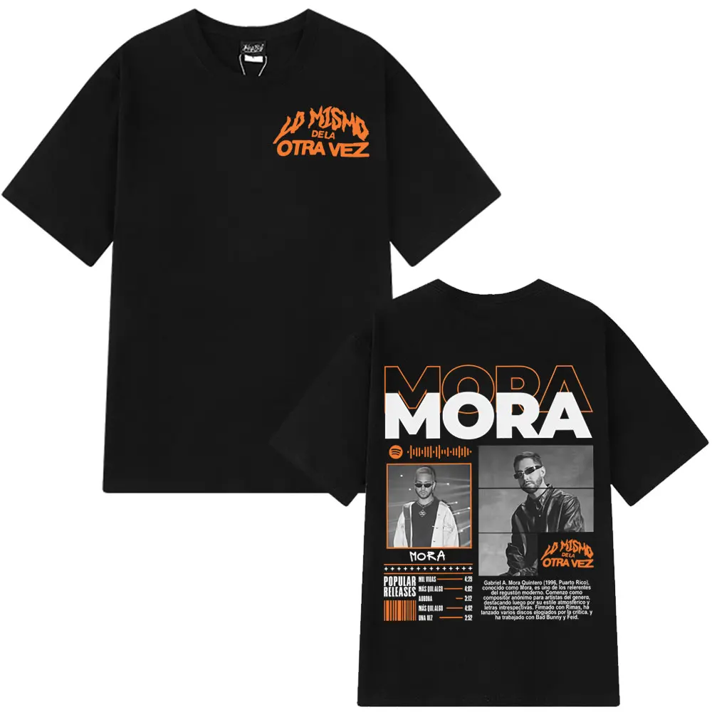 

Rapper Mora Lo Mismo Dela Otra Vez Tour 2025 Merch T-shirts Men Fashion Hip Hop Vintage T Shirt Othic Punk Short Sleeve T-shirt
