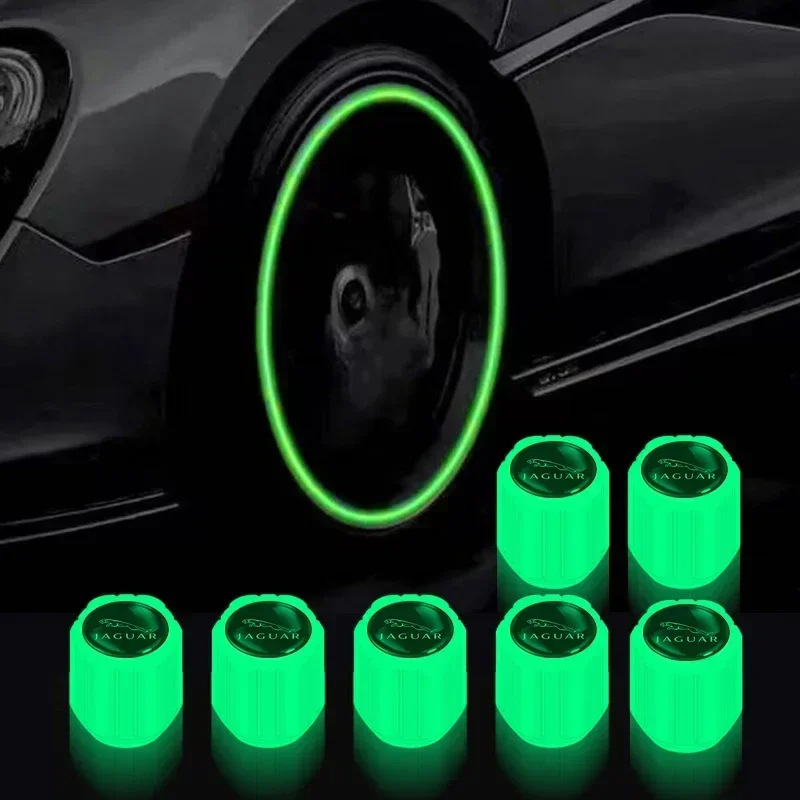 

4Pcs Car Tyre Luminous Valve Cap Valves Nozzles Auto Accessories For Jaguar X S F XF XE XJ XK XEL XFL XJL XJ6 XJS XKR XFR F-Type