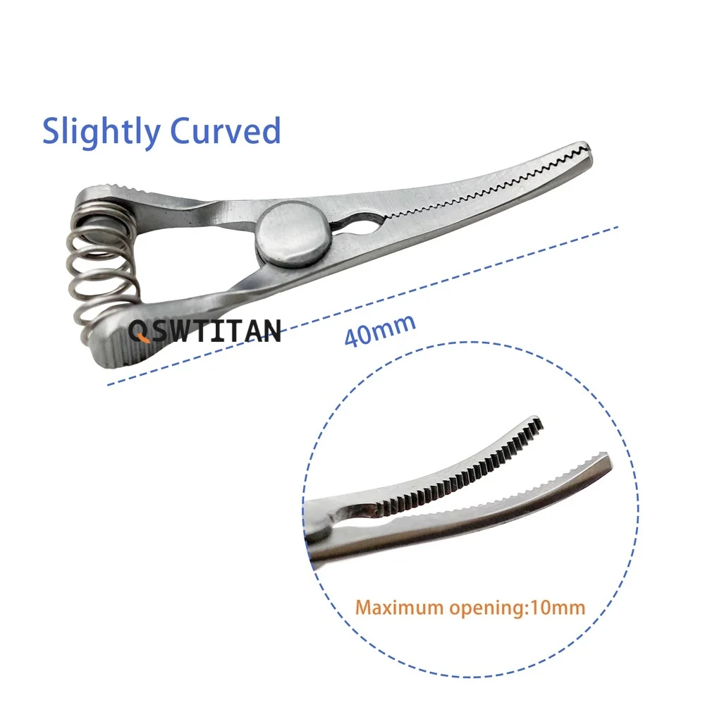 Dispositivo per emostasi microchirurgica in acciaio inossidabile Clip emostatica microscopica regolabile a molla