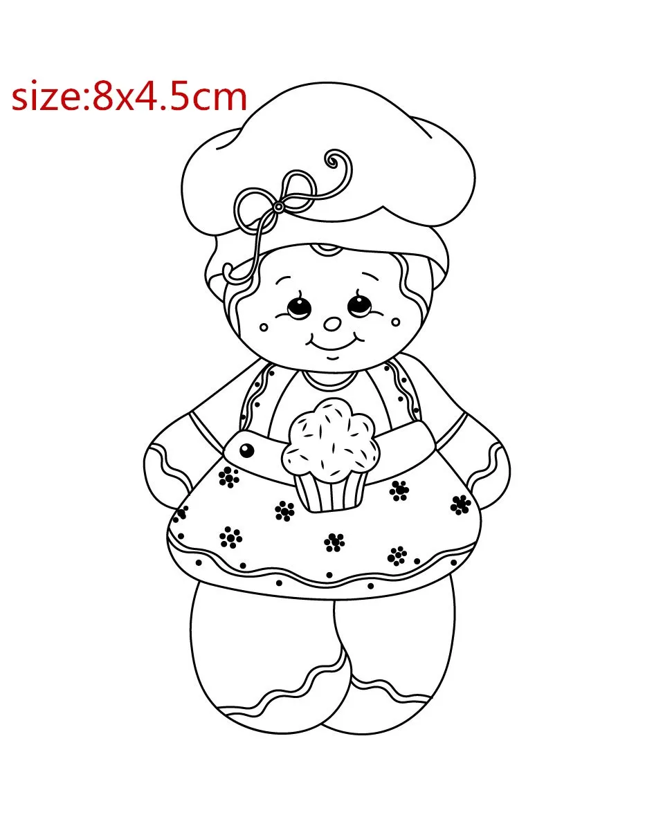 Clear stamp and Meatl Cutting gingerbread Man Transparent DIY Silicone Seals Scrapbooking Card Decoration