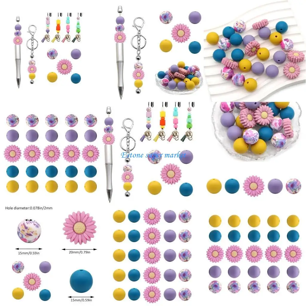 

090B Creative Silicone Beads for DIY Keychain Making Unlocks the Possibilities with Various Shapes and Colors for Crafting