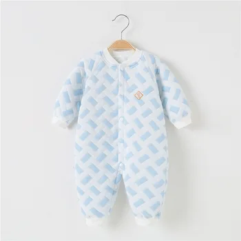 Bebek Bodysuit sıcak pamuk giyim bebek iç çamaşırı ile pamuk kaplama sarmaşık yenidoğan giyim ilkbahar ve sonbahar