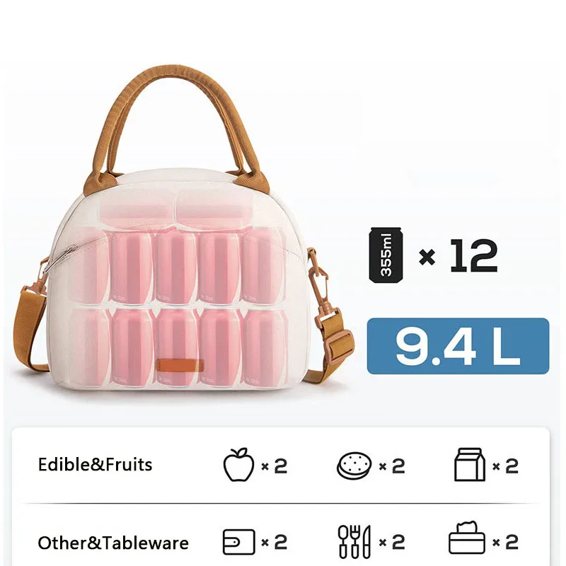 Lunch Bag Women Insulated Messenger Bag Men Waterproof Lunch Cooler Bag Insulated Lunch Box Portable Handbag Picnic Bento Bag