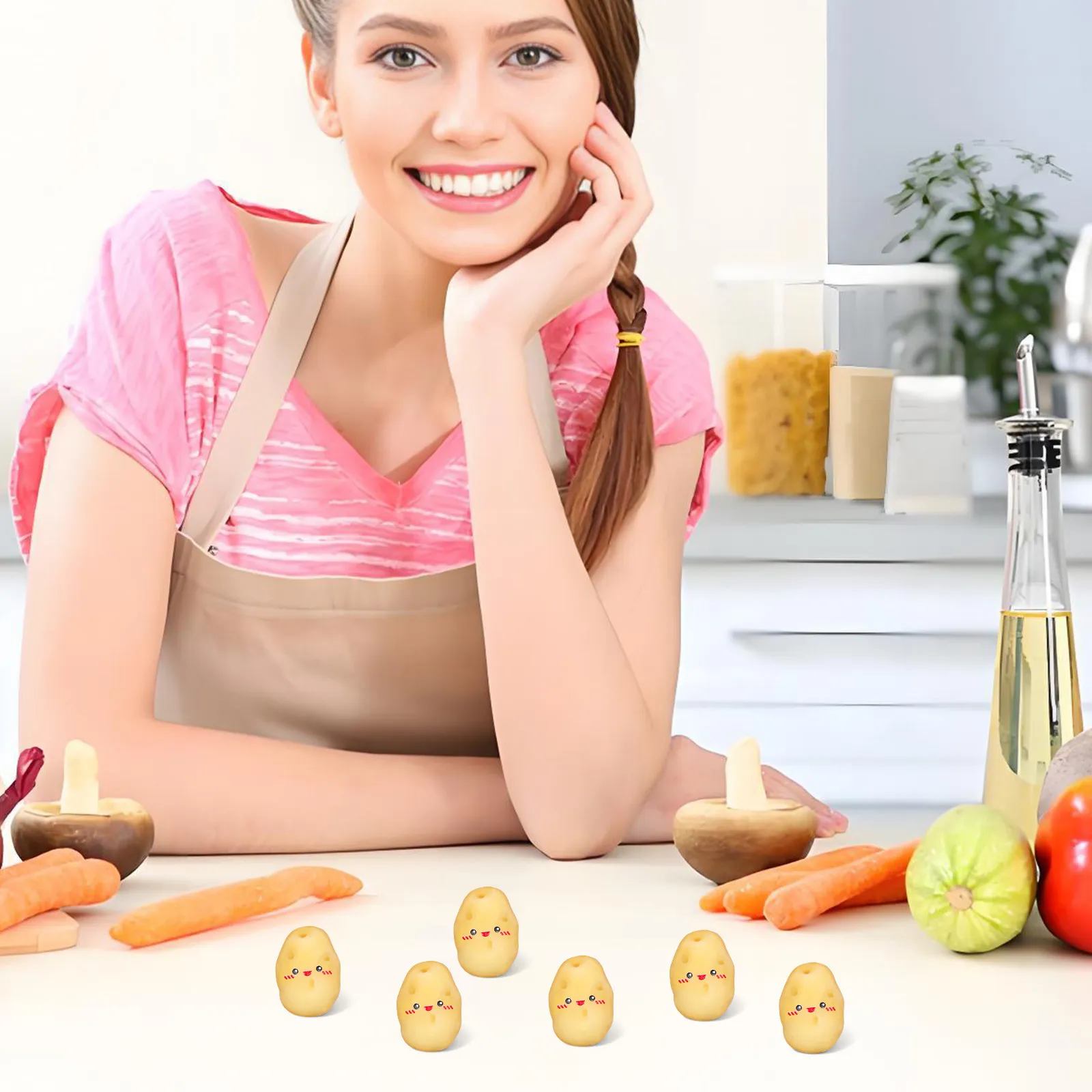 

30Pcs Mini Artificial Potatoes Realistic Resin Potatoes for Home Decor Holiday Decorations Lifelike Fake Vegetable Ornaments