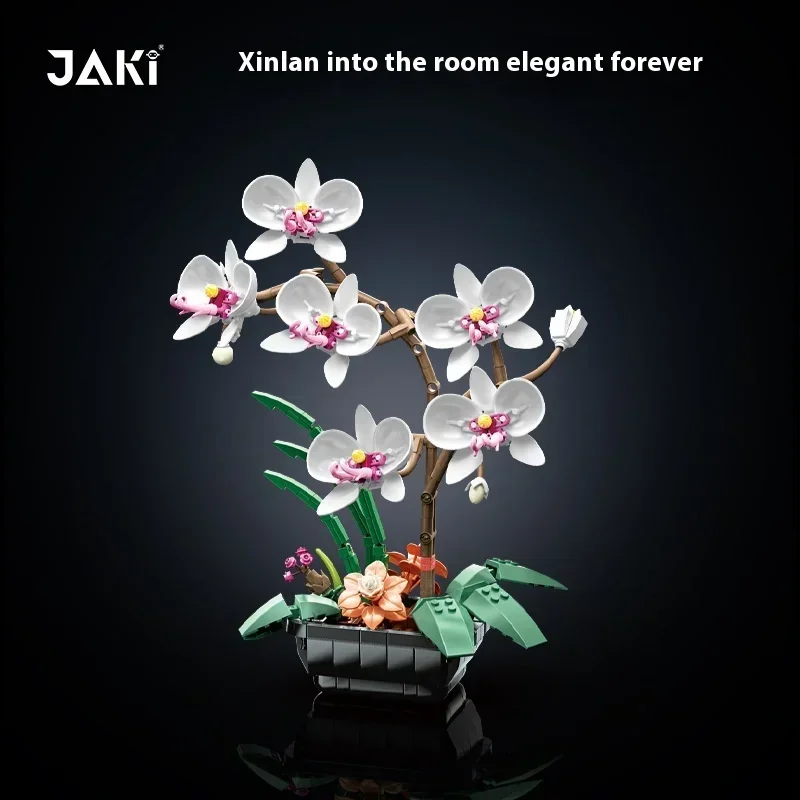 

JAKI plant Phalaenopsis bouquet bonsai assembled building model building blocks toys home ornaments decoration gifts for girls