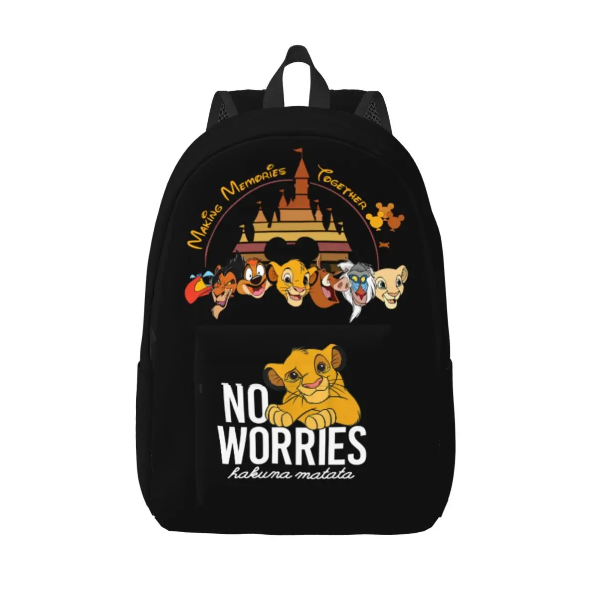 

Lion King Casual Backpack Durable High School Hiking Travel Classic No Worries Simba Daypack for Men Women College Shoulder Bag