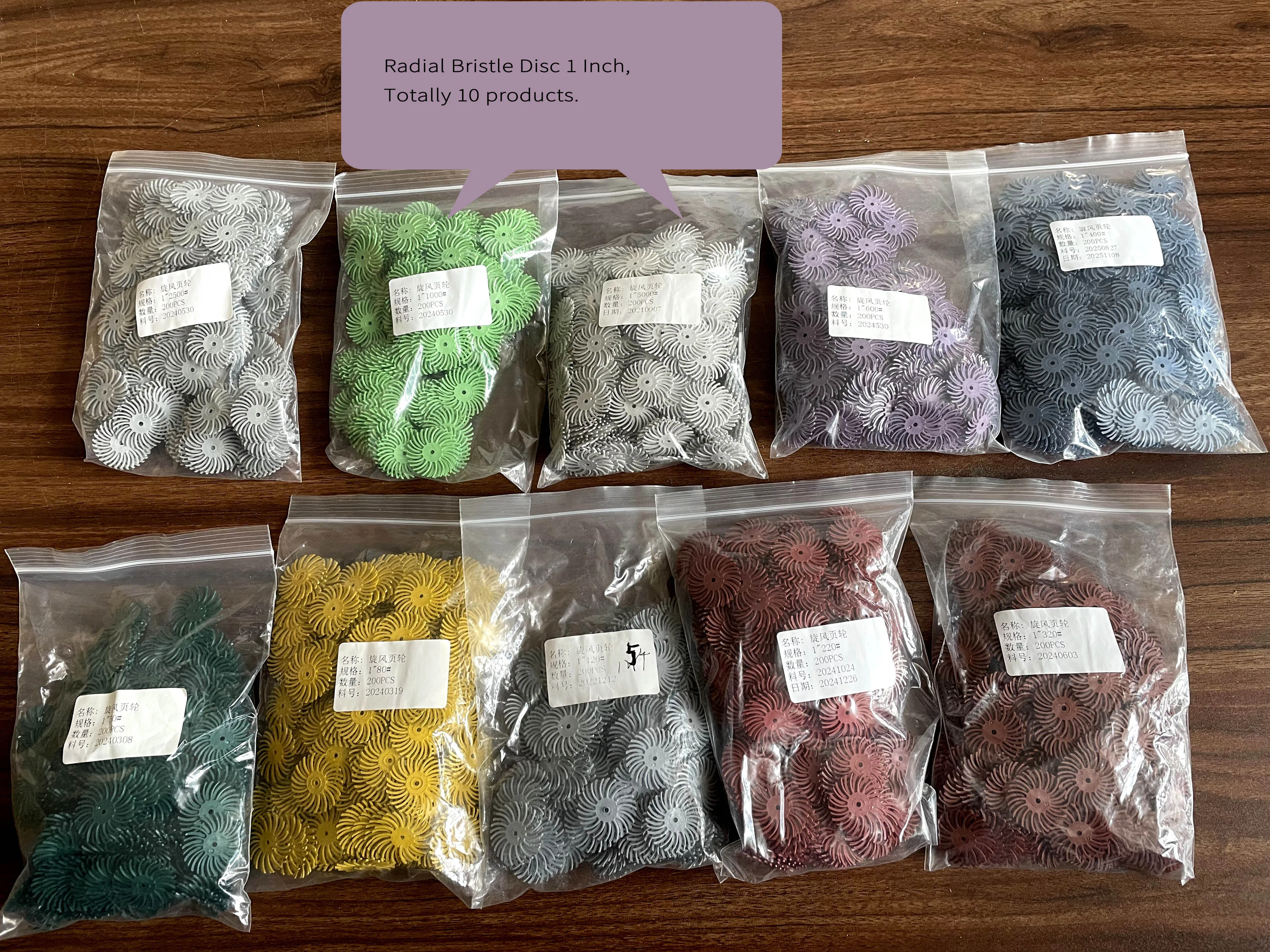 

Диск из щетины "Tianjin Pengyu" 1 дюйм с зернистостью 50 для полировки ювелирных изделий