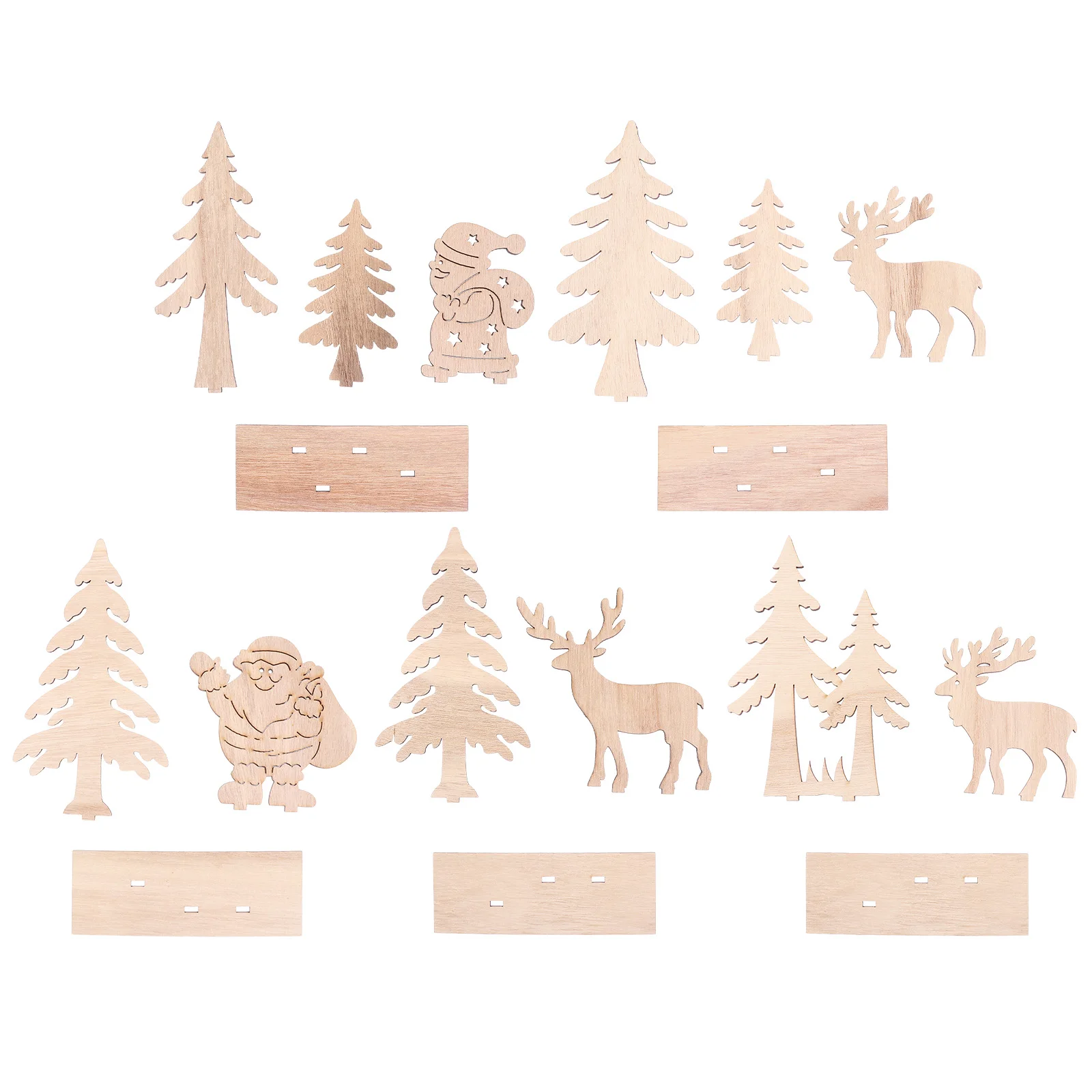 

Christmas Table Decorations Wood Ornaments DIY Crafts Premium Material Festive Atmosphere Safe Practical Party Supplies Wooden