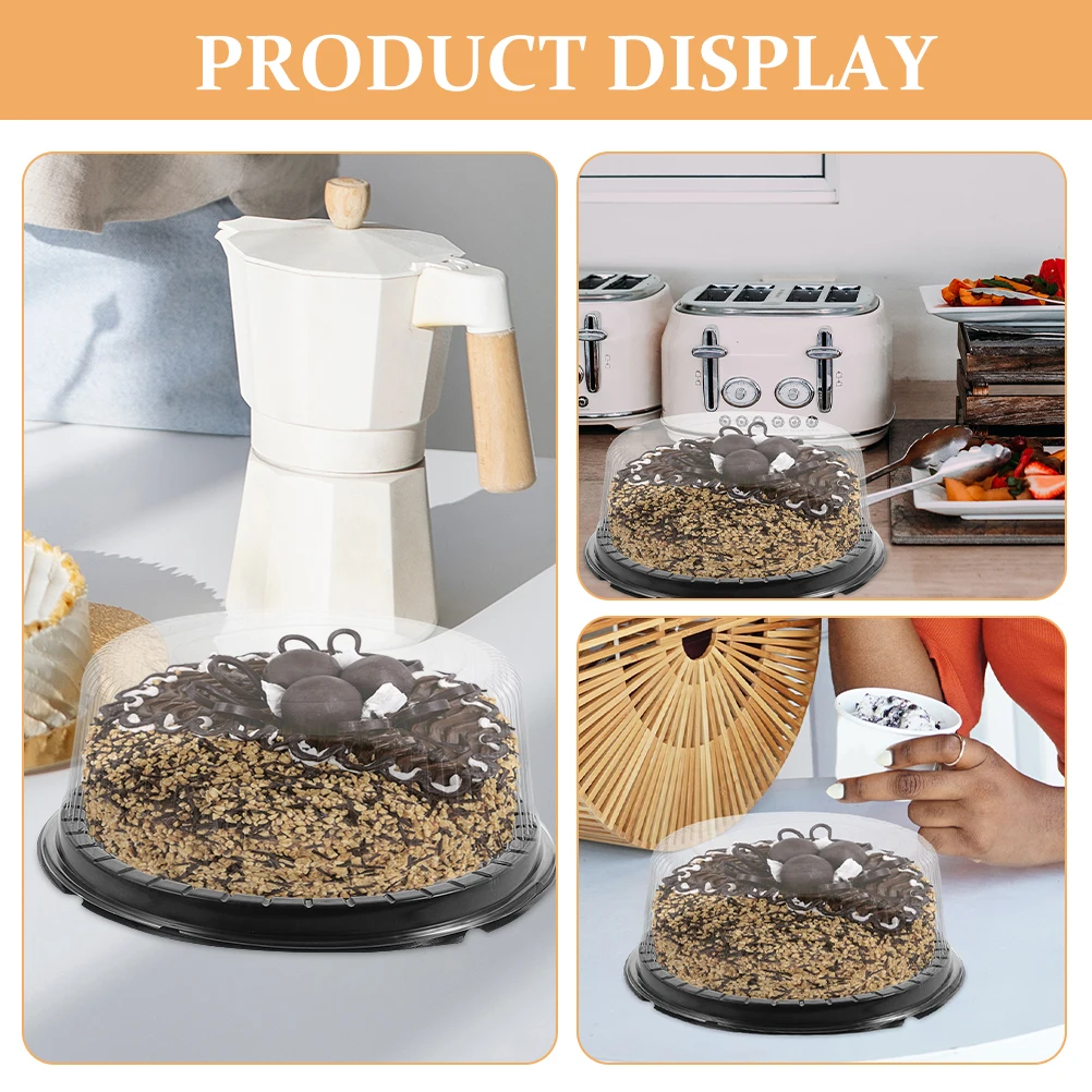 

20 Pcs Cake Boxes Round Baking Containers Clear Lids Lightweight Compact Portable Storage Boxes Birthday Wedding Party