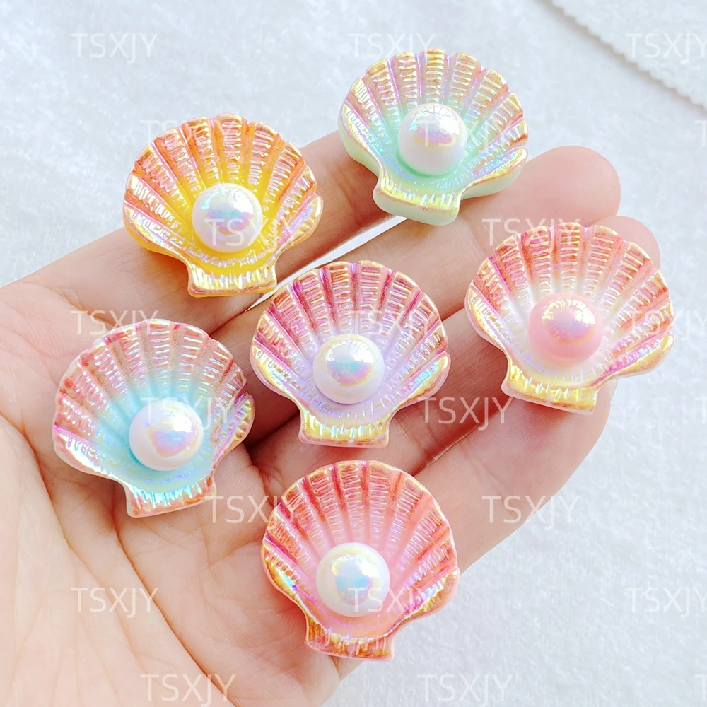 10Pcs New Cute Resin Cartoon Shell Series Flat back Scrapbooking DIY Jewelry Craft Decoration Accessories - Image 4