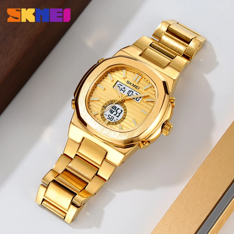 SKMEI 2279 Date Waterproof Wristwatch Relogio Masculino Mens Sports Watches Fashion Casual Business Quartz Watch 3 Time Light