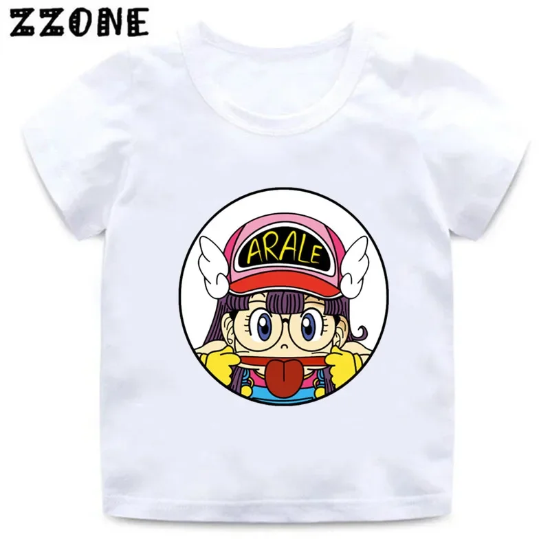 Anime Arale Dr Slump Print Cartoon Kids T-Shirts Cute Girls Clothes Baby Boys Short Sleeve T shirt Summer Children Tops,ooo5110