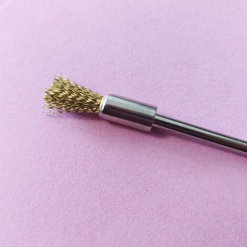 Imagem -02 - Latão de Fio End Escova Pen Forma Cerdas Scratch Brushes Extensão Rod Power Rotary Tool Shank 10 Pcs Aço Inoxidável