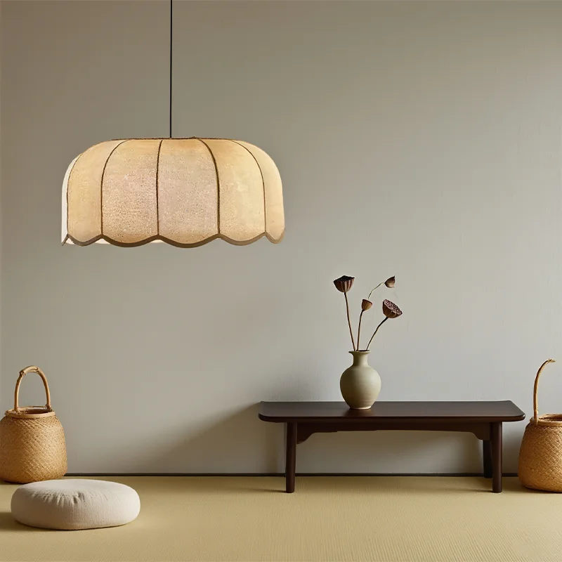 Vintage Style Pendant Light Fabric Pendant Lamp Restaurant Bedroom Kitchen Foyer Teahouse Ceiling Lights Fixture No Bulb
