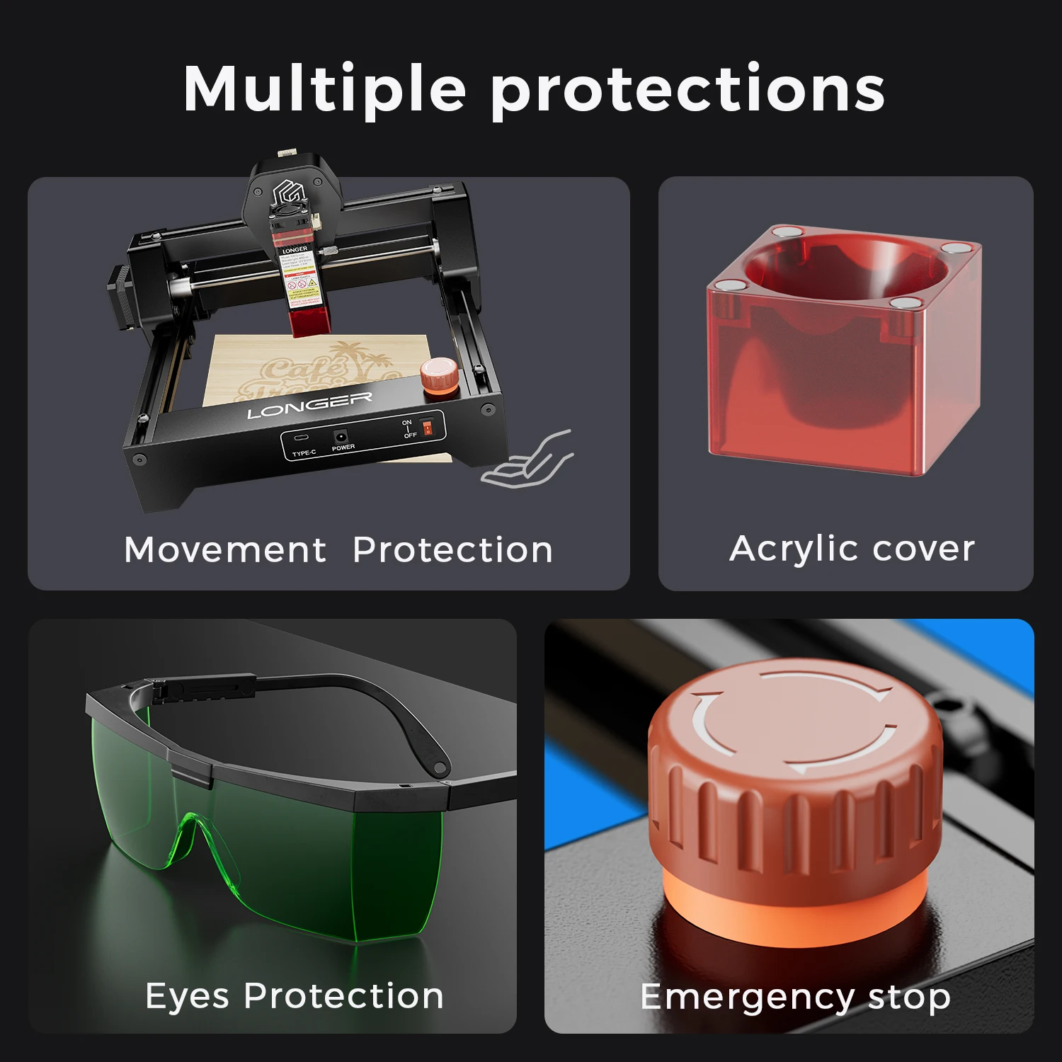 أطول RAY5 2.5 واط/3.5 واط الليزر حفارة واي فاي USB APP اتصال النقش سرعة 12,000 مللي متر/دقيقة آلة قطع النقش 130*140 مللي متر